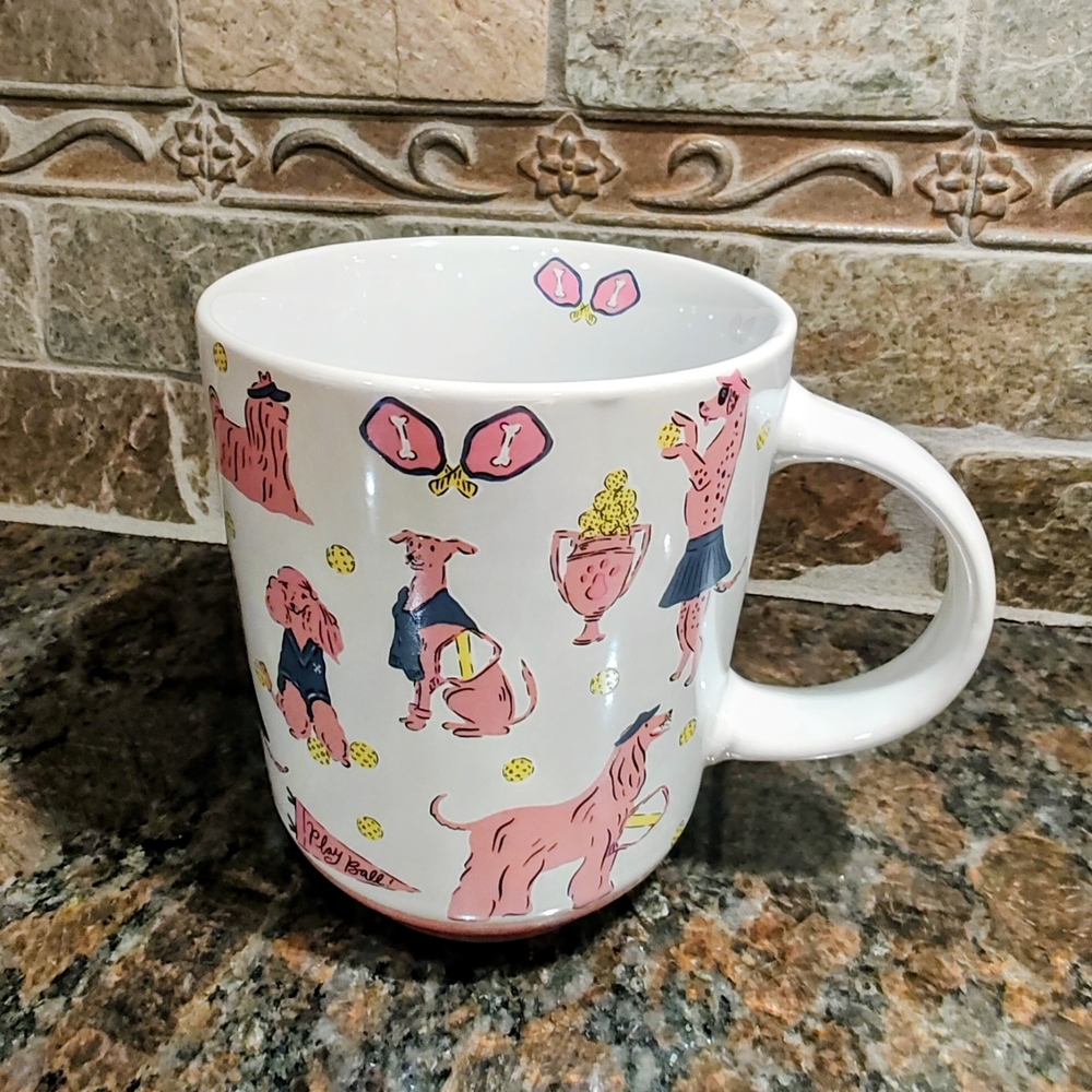 NWT Pickleball Pink Dog Print Mug, Prima Mugs